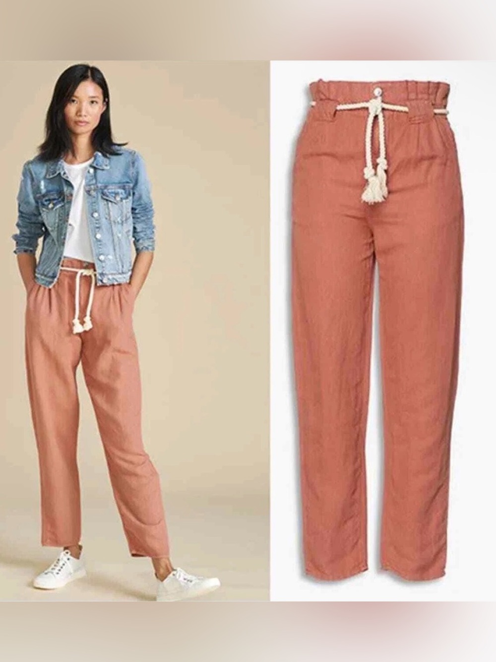 Veronica Beard Karter Pleated Crop Pants Rope-Tie Mocha NEW NWT size 2 cotton